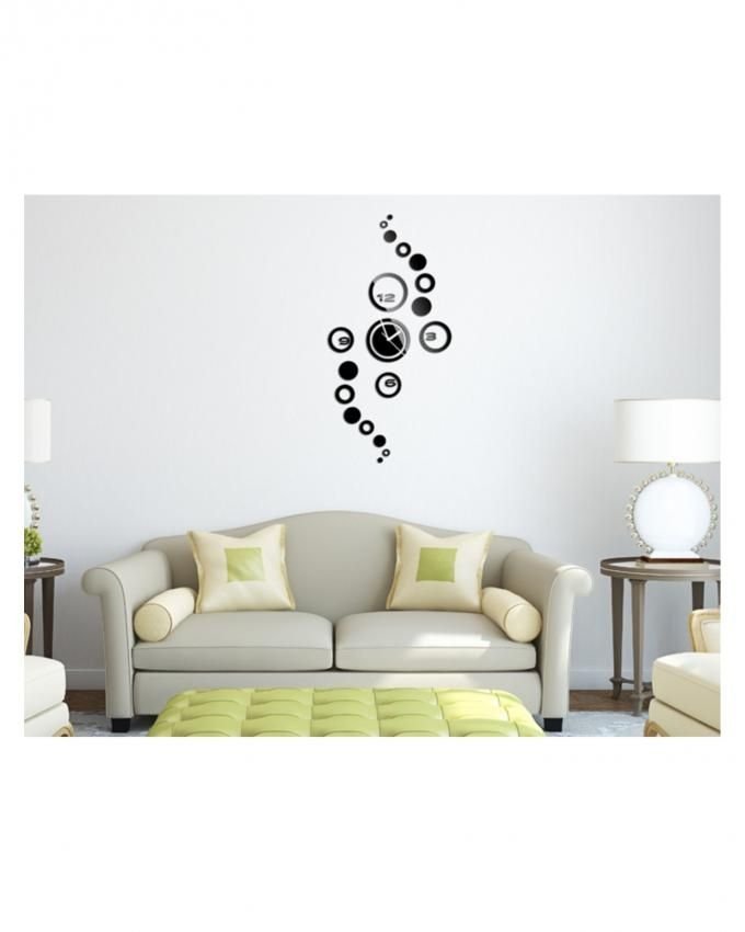 Modern-Design-Luxury-Mirror-Wall-Clock-Black