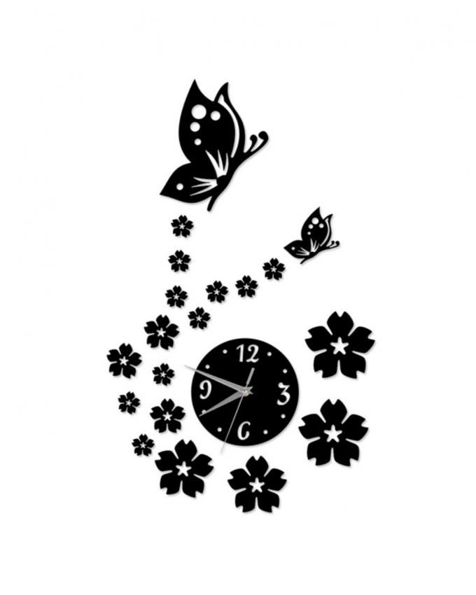 Diy-Wall-Clock-Modern-Design-3D-Black