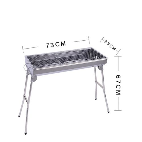 Portable-Stainless-Steel-Charcoal-Bbq-Grill-With-Stand-Silver