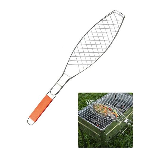 Fish-Grill-Basket-Outdoor-Barbecue-Grill-Clip-with-Wooden-Handle