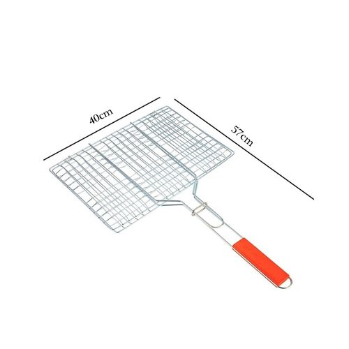 Chrome-Plated-Barbecue-Grill-Net-Basket-With-Wooden-Handle
