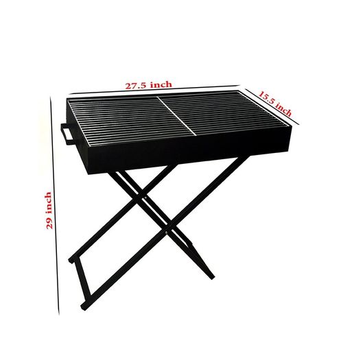 Portable-Stainless-Steel-Charcoal-Bbq-Grill-With-Stand-Black