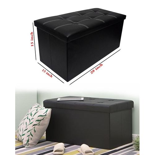 Folding-Storage-Ottoman-Coffee-Table-Foot-Rest-Stool-Black