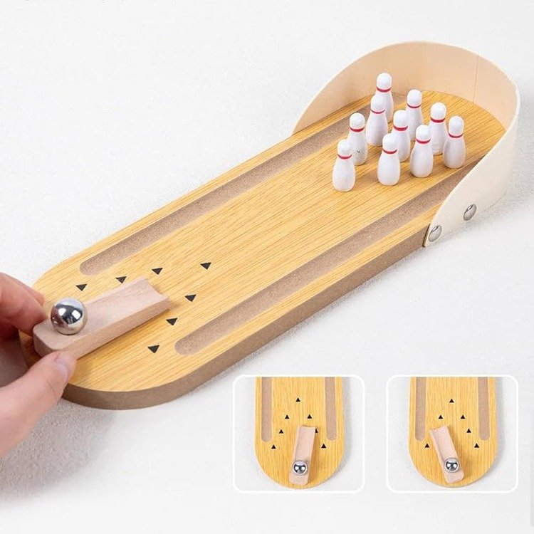 wooden-tabletop-mini-bowling-game