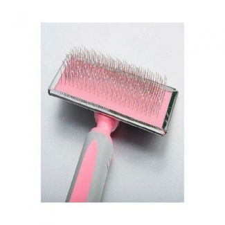 Brush Grooming Slicker for Cat & Dog  Large-pink