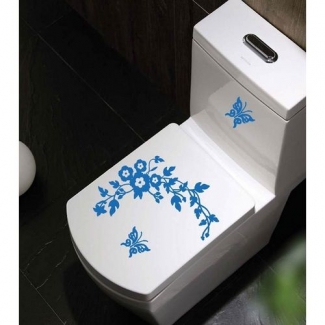Bathroom Toilet Sticker - Blue