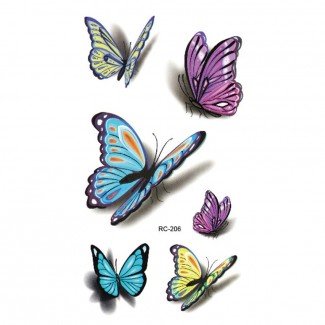 Tattoo Colorful Butterfly 3D Temporary Tattoo Body Art