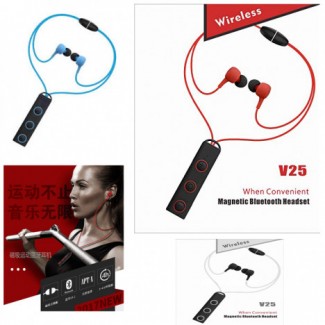 Bluetooth Headphones V25 Best Wireless Sports Earphones Mic