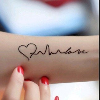 Heart Wave Body Art Waterproof Temporary Tattoo-Pack of 3