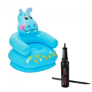 Intex Happy Animal Kids Air Chair With Pump - Blue