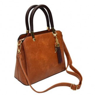 Luxury Pu Leather Women Handbag Shoulder Bag- Light Brown