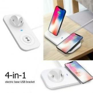 USB 4 in 1 mobile charging station with wireless charger