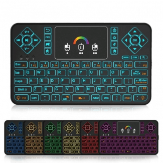 Mini Wireless TV Keyboard and Touchpad Mouse Combo with Colorful Backlit