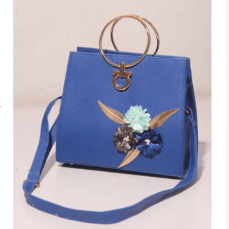 Luxury Blue Leather Satchel Bag