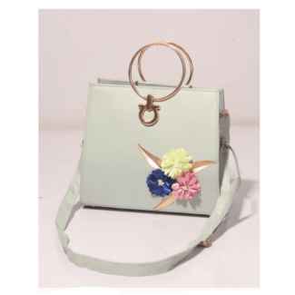 Matte sky Blue Leather Satchel Bag