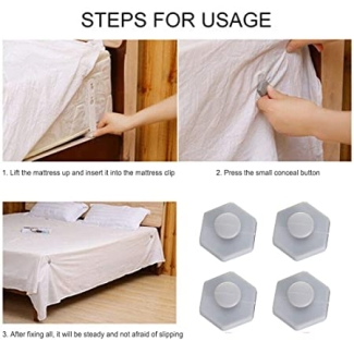 Pack of 8 - Bed Sheet Holding Clips-pack of 4