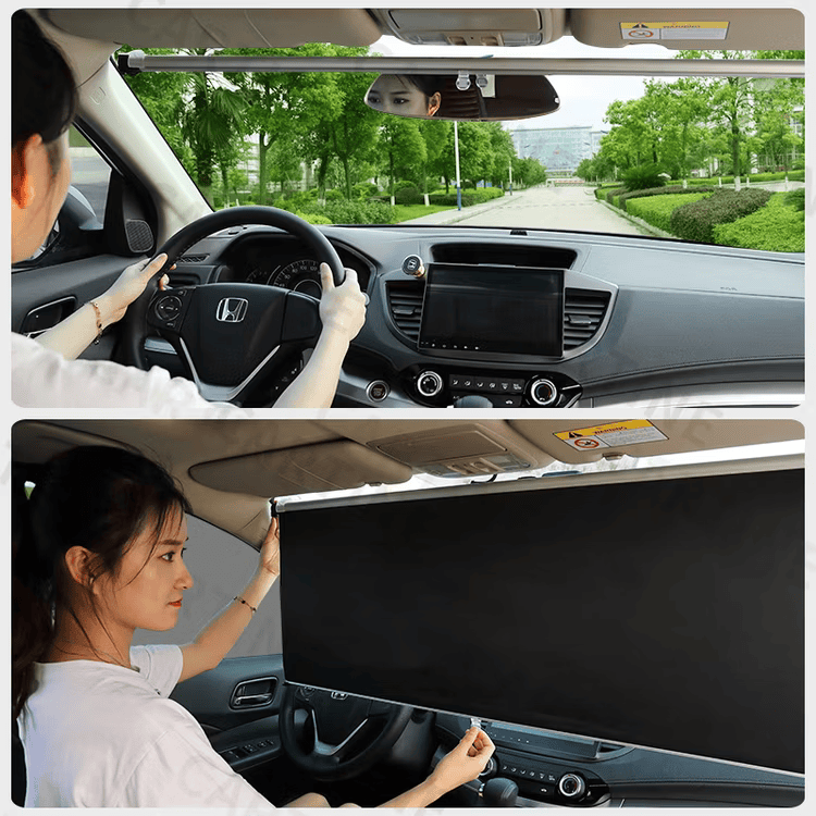 Car Front Windshield Sun Shade Retractable | Heat Protection Pakistan