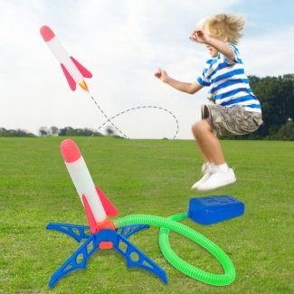 pump foot shoot rocket toy