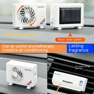  Solar Car Dashboard Air Freshener Mini Rotating AC Aromatherapy Perfume