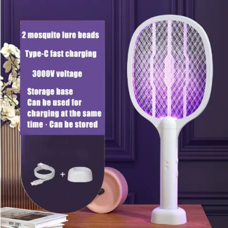 USB Electric Shock Mosquito Lamp Portable Handheld USB Charging Fly Swatter Electric Shock