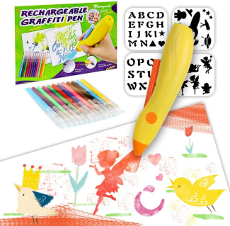 Kids Electric Graffiti Pen Set Magic Spray with Washable Art Painting Markers 