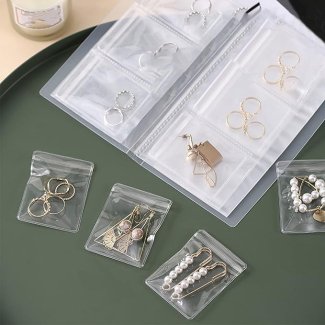 Portable Jewelry Storage Book with 84 Grids for Earrings, Rings, And Necklaces