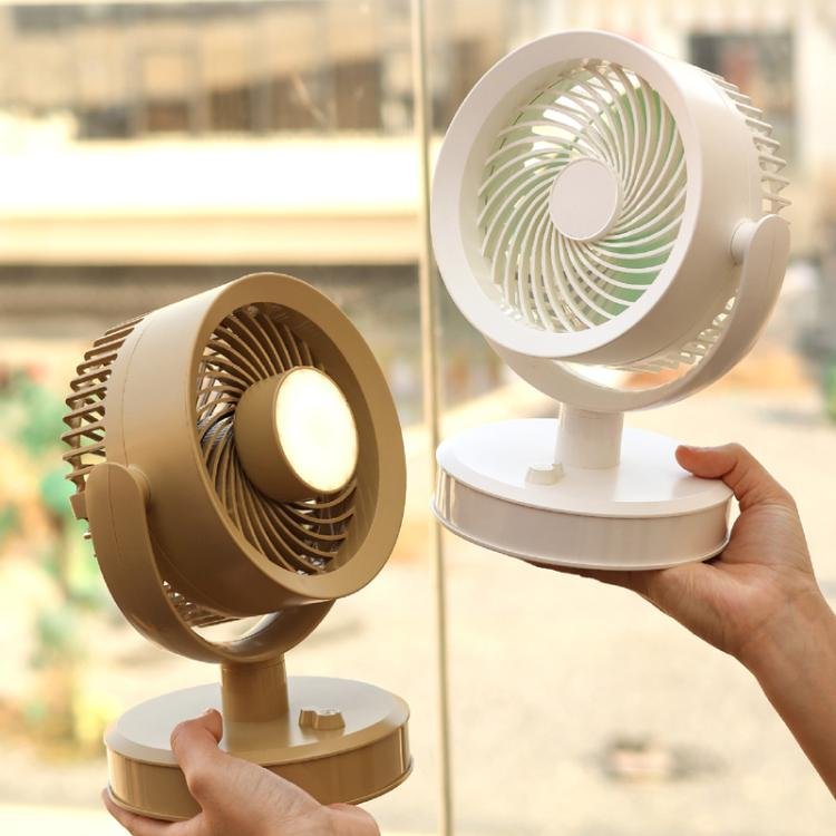 2 in 1 Portable Rechargeable USB Tabletop Small Fan with light