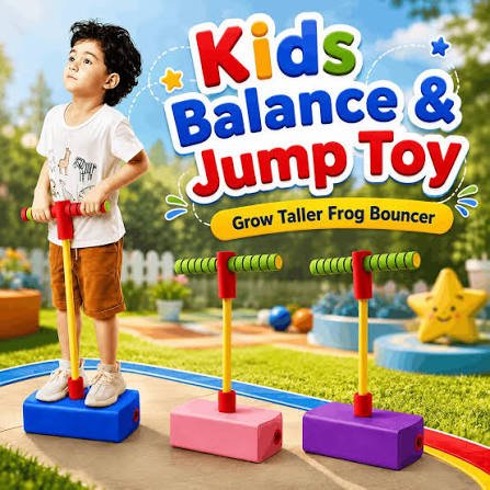 Kids Balance & Jump Toy Grow Taller Frog Bouncer
