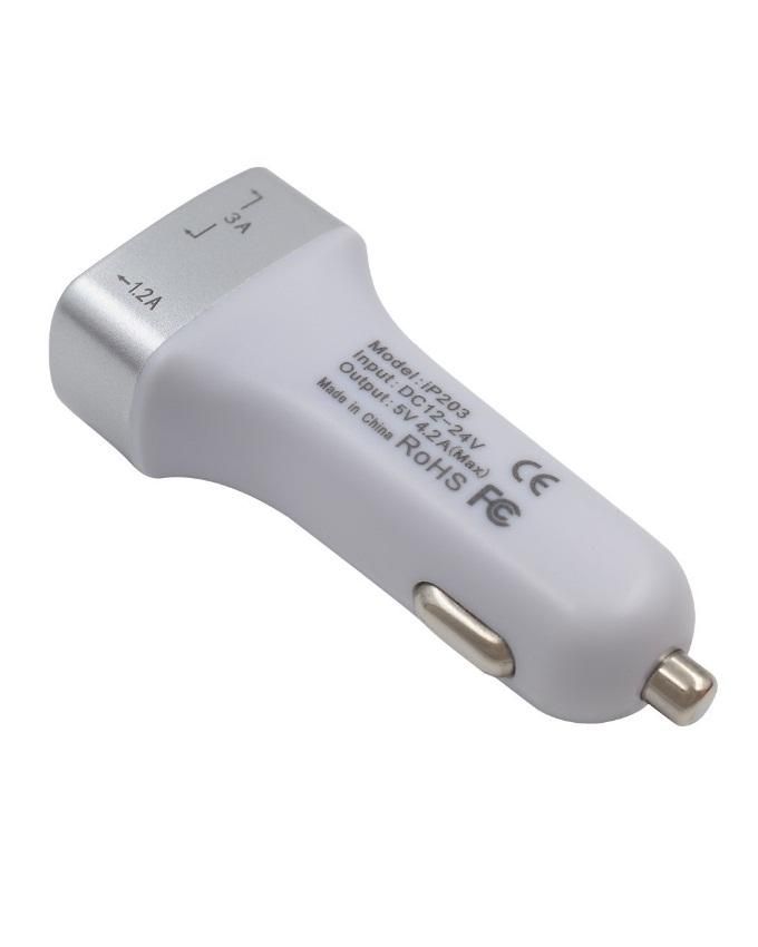 IP2 Car Charger IP203 - Triple Port - Silver